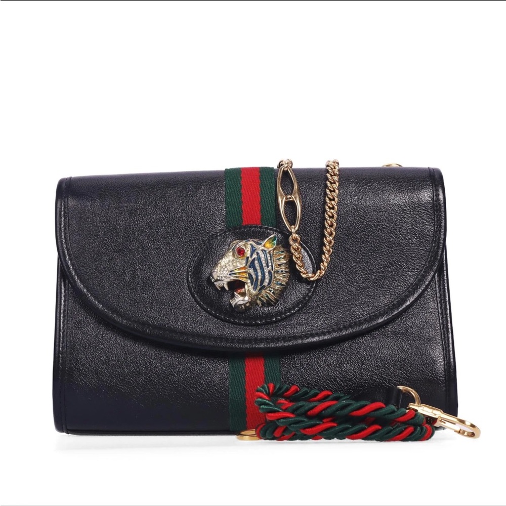 Gucci Black Crossbody Bag with Gold Accents, rare colleticble